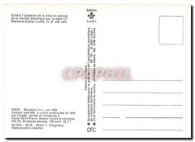Tramway SNCB tipo 608 — Braine-le-Comte - Liège — edição a.s.b.l. — Verso