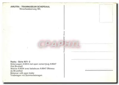Tramway em Reeks — Motrice A 9314 com baladeuse A 8947 — AMUTRA - Trammuseum Scheppdaal — Verso