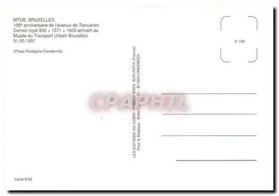 Tervueren — 100º aniversário da avenida de Tervueren — Éditions du Cabri, B-1630 Liége — Verso