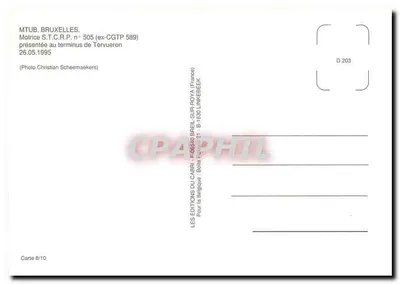 Tramway de Châteleuf — Motrice S.T.C.R.P. n° 505 — Éditions du Cabri — Verso