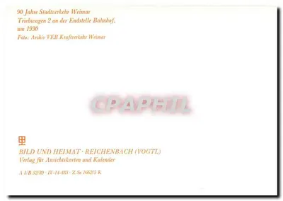 Falkenburg — Trem 2 na estação Bahnhof — VEB Kraftverkehr Weimar — Verso