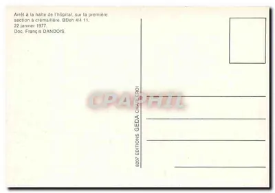 Parada na parada do hospital — na primeira seção a cremalheira — Edições GEDA, n° 8207 — Verso