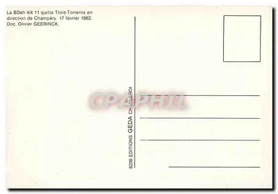 Tramway BDeh 4/4 — Trois-Torrents — Éditions GEDA — Verso