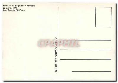 Champéry — Estação nevada com trem BDeh 4/4 — Éditions GEDA — Verso