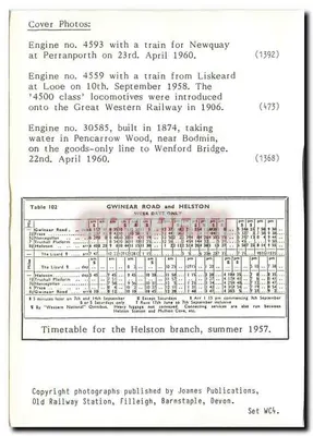 Cornish Branch Line Steam — lokomotywa 4559 na stacji Liskeard — Joanes Publications, zestaw WC4 — Rewers