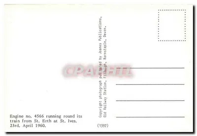 Trem a vapor n° 4566 — St. Ives, Devon — Joanes Publications, Barnstaple — Verso