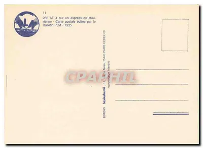 262 AE 4 na ekspresie w Maurienne — Karta pocztowa wydana przez Bulletin PLM - 1935 — Rewers