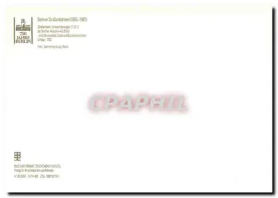 Tramway n°3702 — Berlim — editor BILD UND HEIMAT REICHENBACH (VOGTU) — Verso