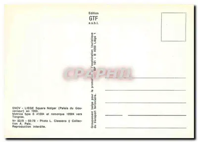 LIEGE - Square Notger - Tramway SNCV — Verso