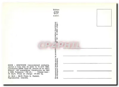 Oostende — Conexão portuária com três trilhos — GTF a.s.b.l. — Verso