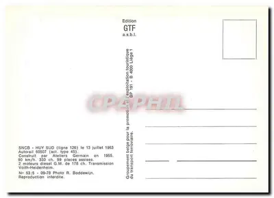 Gruenenst - HUY SUD (linia 126) — Autorail 60507 — Wydawnictwo GTF a.s.b.l. — Rewers