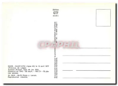 Saint-Vith — Stacja SNCB — Autobus Brossel typ 49 (ex 553) — Wydawnictwo GTF a.s.b.l. — Rewers