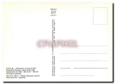 Waismes — Estação e autorail Brossel tipo 49 — Edição GTF a.s.b.l. — Verso