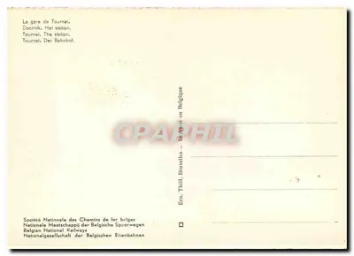 Estação de Tournai — Estação de Tournai — Sociedade Nacional dos Caminhos de Ferro Belgas — Verso