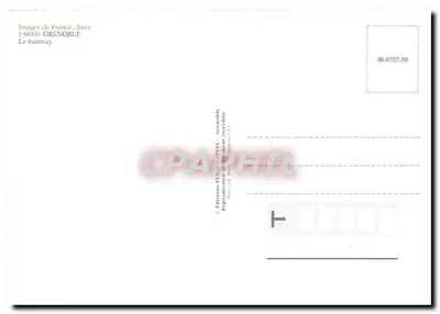 Grenoble — Tramway no inverno — Edições BLAISI CARTES — Verso
