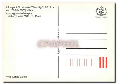 Tramways Szeged — Széchenyi tér — editor PAPPAGI PRODUKCIÓ — Verso