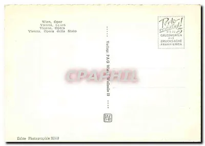 Wiedeń, Operę Państwową — wydawca PAG Wien, n° 3550 — Rewers