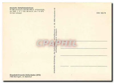 Locomotywa parowa 64 289 — ex-DB 064 289-2 — Rewers