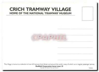 Crich Tramway Village — Sheffield Corporation końska linia tramwajowa 15 — National Tramway Museum — Rewers