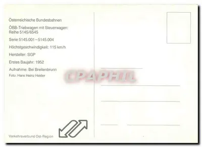 Trem da série 5145/6545 — Österreichische Bundesbahnen — editor Verkehrsverbund Ost-Region — Verso