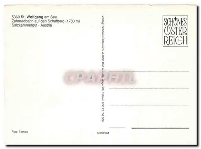 Schafberg - St. Wolfgang — Pociąg z łańcuchami — Wydawca Schönes Österreich, nr 5360/261 — Rewers