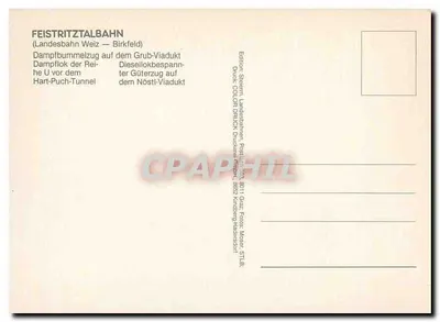Feistritztalbahn — Pociąg na mostowisku i tunelu — Wydawnictwo Stuven, Granz — Rewers