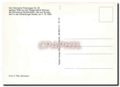 Wittenburger Straße — tramwaj w Schwerinie, Wismar — wydawnictwo Racke-Verlag, Mecklenburg — Rewers