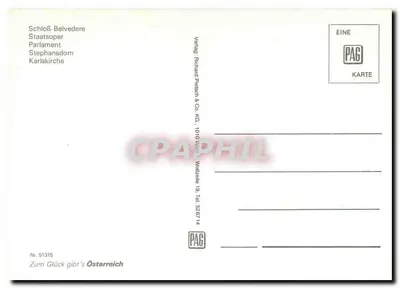 Wiedeń — widok kilku zabytków — wydawca Richard Preisach & Co. KG, n° 51315 — Rewers