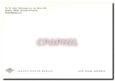 Tramwaj nr 61 — pierwszy tramwaj serii 61-63 — Planet-Verlag Berlin — Rewers