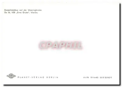 Doppelstockbus na Westringbrücke — Do 56, VEB „Ernst Grube“, Werdau — Planet-Verlag Berlin, n° IV-14-483 — Rewers