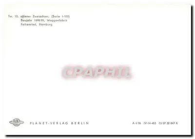 Tramway de dois eixos — modelo 10, série 1-100 — Planet-Verlag Berlin — Verso
