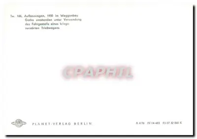 Tramwaj Tw. 166 — Rekonstrukcja w Gotha w 1950 — Planet-Verlag Berlin — Rewers