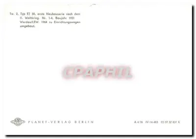 Tramwaj w Wortdau — Tramwaj Tw. 2, typ ET 50 — Planet-Verlag Berlin — Rewers