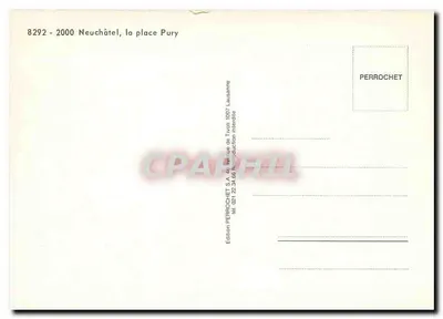 Neuchâtel, a praça Pury — vista panorâmica — Edição PERROCHET — Verso
