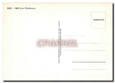 Les Diablerets — Pociąg na stacji — Wydawnictwo Perrochet — Rewers