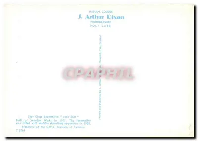 Locomotiva "Lode Star" — Classe Star — stampata da J. Arthur Dixon, T 6768 — Verso
