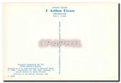 Locomotywa nr 251 — Great Northern Railway — J. Arthur Dixon — Rewers