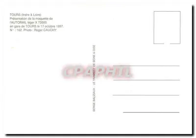 Tours — Apresentação do protótipo do AUTORAIL leve X 73500 — Editor: Serge Baliziaux & Oise — Verso