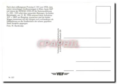 Tram innevato a Vienna — SGP C1 107 — VEF — Verso