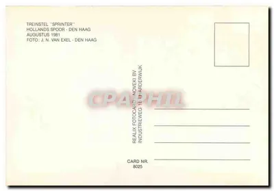 Pociąg 'Sprinter' — Den Haag — Realix Fotocards, nr 8025 — Rewers