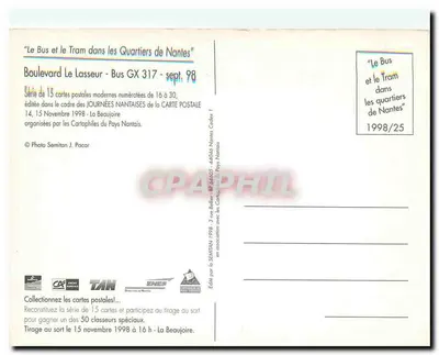 Boulevard de Doullon — Bus GX 17 — wydawnictwo Cartophiles du Pays Nantais 1998 — Rewers