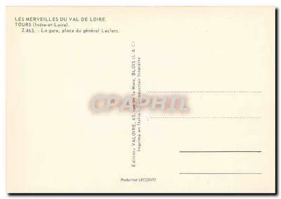 Estação do general Leclerc — Tours — Éditions Valoire — Verso