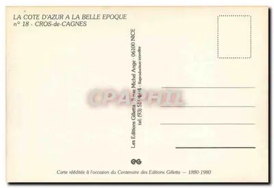 Cagnes-sur-Mer — Linha do Tram — TNL — Edição Gilletta, Nice, n°1293 — Verso