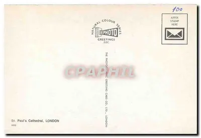 Katedra Świętego Pawła — Londyn — Natural Colour Series, n° 489 — Rewers