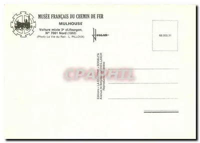 Veículo misto 3ª classe Norte — N° 7061 — Éditions La Cigogne — Verso