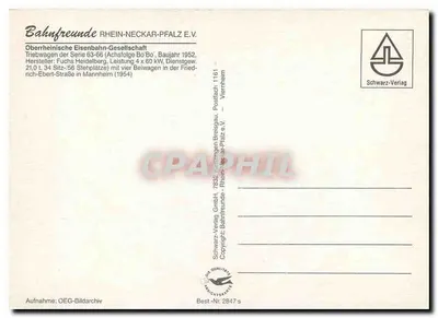 Tramway de Mannheim — Oberreinische Eisenbahn-Gesellschaft — Schwarz-Verlag — Verso