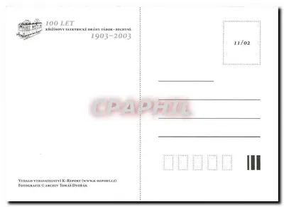 100 lat elektrycznych linii kolejowych Křižíkovy Tábor–Bechyně — 1903-2003 — wydawca K-Report — Rewers