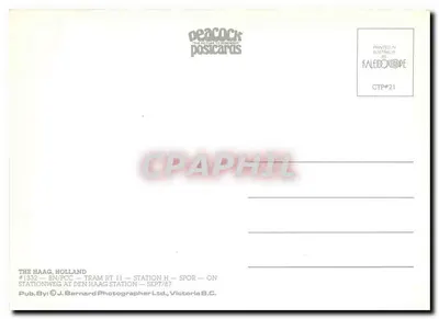 Tramwaj RT 11 na stacji H — Den Haag, Holandia — Peacock Postcards CTP#21 — Rewers