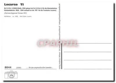 Locarno — Tramwaje FRT — Verlag Andreas Wittwer — Rewers