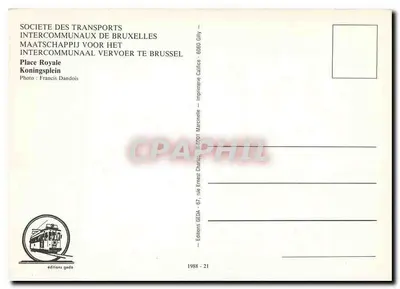 Place Royale — Bruksela — Société des Transports Intercommunaux de Bruxelles — Rewers